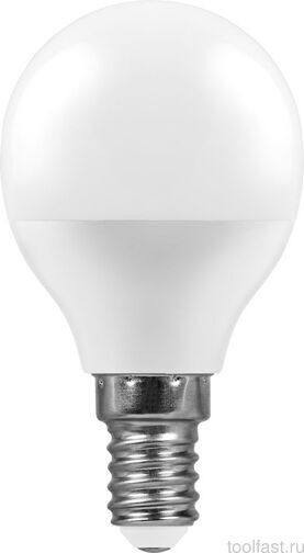 25479 Лампа шарик LB-95 LED 7,0W G45 220V E14 4000K 82x45 "Feron"